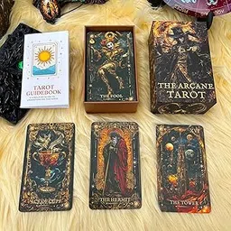 DIANZHU Dark Gothic Tarot Deck Unique, Tarot Cards for Beginners, Tarot Cards with Guide Book, Dark Fantasy Style Tarot Deck, Reading Witchcraft Divination Tool-image-29