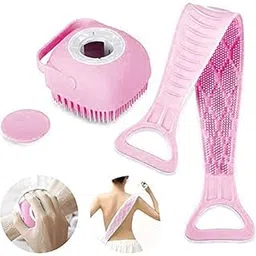 bath brush combo silicon bath brush silicon bath scrubber bath scrubber belt bath scrubber for body bath brush combo pack bath brush and loofah bath scrub for men-picture-42