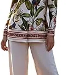 delan Beige Cotton Printed Co-ord Set for Women | Casual Two Piece Office Wear-picture-39