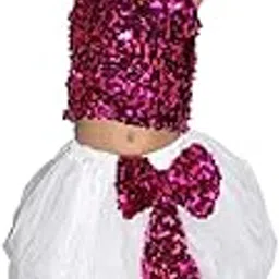 Kaku Fancy Dresses Western Dance Dress Skirt Top Costume Set -Gold-Silver, 3-4 Years, For Girls-image-65