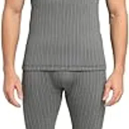lux cozi HEATEK Men's Round Neck Half Sleeve Skin Friendly Winter Wear Thermal Top and Bottom Set | Thermal Set for Men | Style 333-picture-16