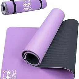 Mapache 6mm Yoga Mat Double-sided for Yoga Asanas and exercises, Pure Tpe material for Yoga Mat for Men for Workout, Yoga, Fitness, Yoga Mat 6mm Gym Mat Color (Jasmine purple)-image-90