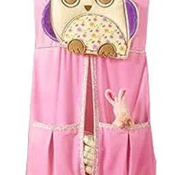 Diaper Stacker, Cow Monkey Owl Baby Diaper Hanging Bag (Pink owl)-picture-16