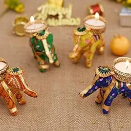 Collectible India Tealight Candle Holder for Home Decoration Elephant Candle Holder Candles Tea Light Holder for Home Decor Diwali Decoration Items/Diwali Gifts/Diwali Candles-image-66