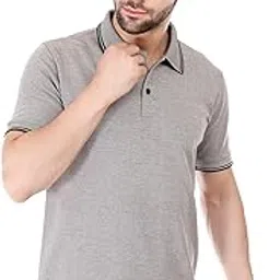 Polo Tshirt for Men Regular Fit Cotton Melange Matte Tshirt for Men Collar Casual Wear T-Shirt Quick Dry Party Tshirt Comfortable Formal Office Wear T-Shirt-image-58