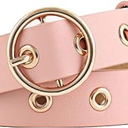 syga Women's PU Leather Belt Round Buckle Eyelet Waist Belt (Pack of 1)-picture-2