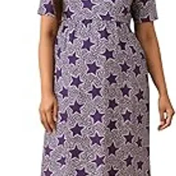 Women's Maternity Feeding Maxi zipless,Lounge wear, zipless Women's Nightdress,Nursing Maxi Dress,shortPuff Sleeves Nighty,Feeding Gown,Nursing Dress-picture-25