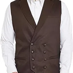 hypernation Brown Color Cotton Waistcoat for Men-picture-22