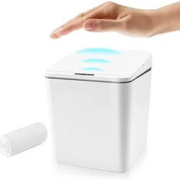 Febhbrq 6 Liter / 1.5 Gallon Desktop Sensor Trash Can, Box Shape Automatic Mini Wastebasket with Lid for Desk and Vehicle (Powered by Battery)-picture-38
