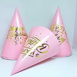 PartyToko Happy Birthday Cap Pack of 08 for Girls Boys Birthday (pink)-picture-20