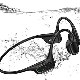 Bone Conduction Swimming Headphones Underwater, Waterproof Earbuds, Bluetooth Open Ear Swim Headphones with Built-in 32G Memory Card Sport Earbuds for Swimming-image-83