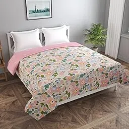 BREVARD Glacecotton 210 TC Double Bed Size Reversible Quilt Cover/Duvet Cover/Rajai Cover/Blanket Cover with Zipper (90x100 Inches, Pink)-picture-16