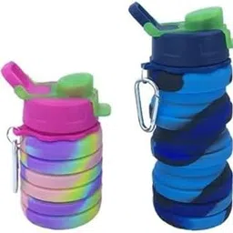 Kevim Rainbow Collapsible Water Bottle – Foldable BPA-Free Silicone Sports Bottle for Kids, Students & Adults | Reusable Travel Water Bottle for Hiking, Camping, Gym & Outdoor Activities-image-72