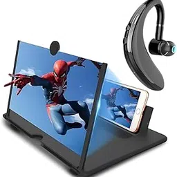 Drumstone 𝐂𝐨𝐦𝐛𝐨 C948 -New 3D Screen Magnifier with Mobile Stand,Video Amplifier & S109 Wireless Bluetooth Earphone:Single-Ear Headset for Sports, Running–Best Gift(𝟏𝟓-𝐘𝐞𝐚𝐫 𝐖𝐚𝐫𝐫𝐚𝐧𝐭𝐲)-image-11