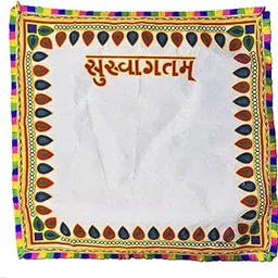 Bride's and Baby's Guest Welcome Handcrafted Cotton Traditional Kutchi Work Embroidered and Tread Work Kanku Pagla Cloth Asan Rumal (Square)-picture-13