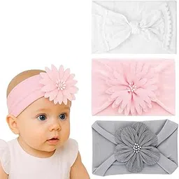 redchimes 3Pcs Baby Headbands Soft Cotton Blend, Stretchy Elastic Headband with Assorted Patterns for Newborns, Infants & Toddlers Comfortable, Stylish Everyday Wear Hair Accessories-picture-48