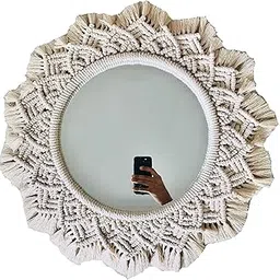 Lachicraft Artisanal Round Macrame Mirror with Intricate Knot Design for Wall Hanging and Home Styling style-25-picture-34