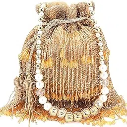 swisni Long Fringes Potli Bag Ethnic Potli ||Embroidery Traditional Occasional Potli ||Embellished Handmade Embroidered Potli Bag-picture-22