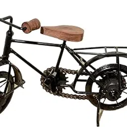 Vintage Style Iron and Wood Cycle Showpiece Wooden & Iron Small Cycle Home Decorative Showpiece Item & Living Room Perfect Handcrafted Artifact for Home Decor (Black)-image-45