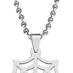 m men style Men Spider Web Charm Silver Stainless Steel Pendant Necklace Chain For Men And Women LC416-picture-56