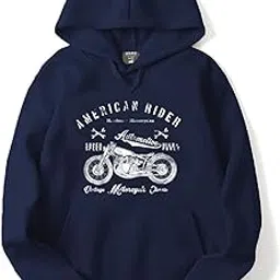 adro Men's American Rider Biker Printed Cotton Hoodies-picture-22
