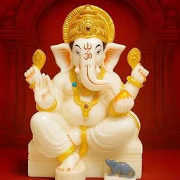 APNIMARKET Marble Dust Ganesh Idol | Vinayaka Statue | Ganpati Murti | Ganesha Idol for Home Decor | Showpieces | Gift Items for Diwali - White 7 inch Ganpati Idol, Religious-picture-13