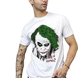 free authority Official Joker Regular Fit Round Neck White Tshirt for Young Men-picture-42