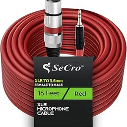 SeCro Microphone Cable - XLR Female to 3.5mm Male Cable - Professional Low Noise Mic Cable (RED, 16Feet(5Meter))-picture-19