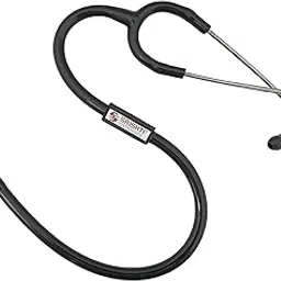 Srishti Stethoscope Infant + SS| Brass Chrome Plated Metal Ring| High Acoustic Sensitivity (Black)-image-0