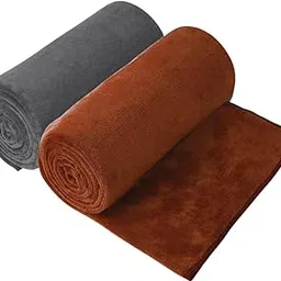 Microfiber Sports & Gym Towel Set (2 Pack) - Ultra Absorbent, Quick Dry, 500 GSM - Anti-Bacterial Yoga & Workout Towels in Brown & Grey for Travel, Fitness, Sweat-image-40