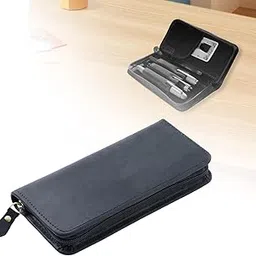 THE STYLE SUTRA Vintage Leather Pen Case Sturdy Pen Pencil Pouch for Coupons Cards Employees Black-picture-31