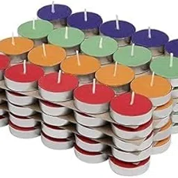 SOMUDEE Wax Tealight Candles,100% Fully Refined Paraffin Wax, Unscented, Smokeless, Dripless, for Home Decor, Offices & Other Occasions (Multicolor, Pack of 10)-picture-29