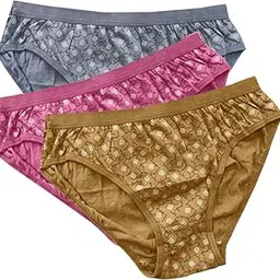 fixfolk Women's Cotton Blend Printed Hipster Panties | Soft Breathable Underwear (Pack of 3)-picture-15