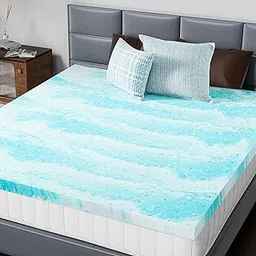 DUMOS Mattress Toppers Memory Foam Twin XL, 2 Inch Thick Bed Topper Pad Cooling Gel Infused Soft Comfy Padding Breathable for Sleeper Sofa Couch RV Camper, CertiPUR-US Certified, Blue-picture-19