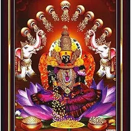 Kolhapur Mahalaxmi Lakshmi Devi Ambabai Wall Painting Framed Home Decor (Wood,Matte,Brown,Small Size,6 x 8 Inch) B327S-picture-18