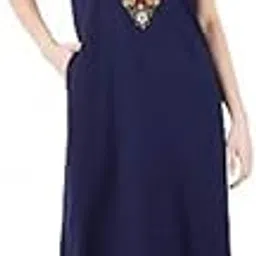 koi sleepwear lissybissy Cotton Resham Embroidery Nighty Night Gown Maxi for Women A line-picture-21