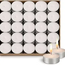 Suhanaé Wax Tealight Candles (Unscented) – Long Burning, Smokeless & Paraffin-Free Wax Candles – Ideal for Diwali, Home Décor, Festive Lighting, Aromatherapy & Gifting – (Pack of 50)-image-83