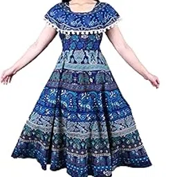 dhruvi Women's Casual Cotton Long Maxi Dress with Pom Pom-picture-17