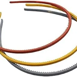 3 PIECE MATT FINISH HAIR BAND Thin Headbands for Girls Women Rubber Color Plastic Hair Headbands-image-2