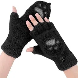 Half Finger Winter Gloves for Women and Men Soft Plush Angora Wool Knitted Mitten Short Glove Girls Boys Woolen Fingerless Warm Winter Hand Gloves-picture-15