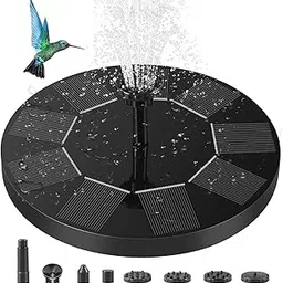 Motegrity Solar Powered Bird Bath Fountain – Floating Solar Water Pump with 6 Nozzles, Eco-Friendly Garden Water Feature for Birdbaths, Ponds, Pools, and Outdoor Decor-image-71