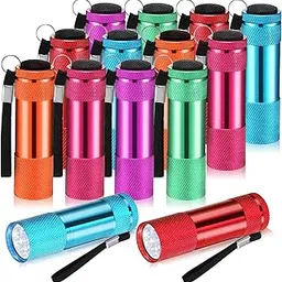 VIHOSE 12 Pcs Mini Flashlights Bulk, Bright Aluminum Handheld Flashlight with Lanyard, Small LED Torch for Emergency Hurricane Kids Night Reading Camping Hiking Party Favors(Bright Colors)-image-34