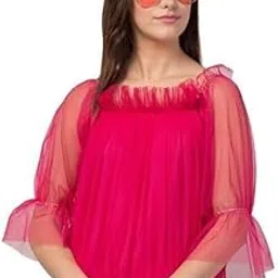 Women/Girls Net Designer top with Short Sleeves-picture-24