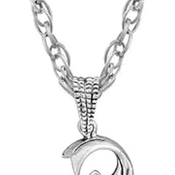 m men style Mens Bikers Dolphin Locket With Chain Silver Zinc, Metal Pendant Necklace Chain SPn2020864-picture-22