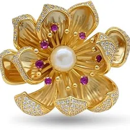Cyrus Lotus Flower Brooch Pin | 18k Gold Plated | Trendy, Lightweight & Comfortable | Stylish & Tarnish-Resistant | Qty : 1pc-image-16