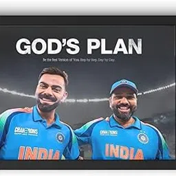 God's Plan Kohli and Hitman Poster Frame for Wall, Black Frame, A4 Size 34x24 cm, Indian Cricketers Inspirational Quote Framed Wall Art-picture-10