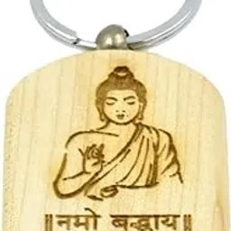 Balajii hub Buddhay Engraved Handcrafted Wooden Key Chain Key Chain-picture-27