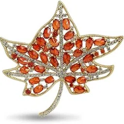 the opal jewels Maple Leaf Brooch Pin | 18k Gold Plated | Trendy, Lightweight & Comfortable | Stylish & Tarnish-Resistant | Qty : 1pc-picture-32