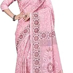 ratan Pure Cotton Printed Mulmul Saree for Women with Blouse Piece-picture-12