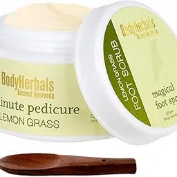 BodyHerbals Lemongrass Foot Scrub 1 minute Pedicure 125 gm | 100% Natural Anti- pigmentation & Cracked Heel Repair Therapy | Exfoliating, Heal and Repair Scrub | Paraben & SLS Free-image-8